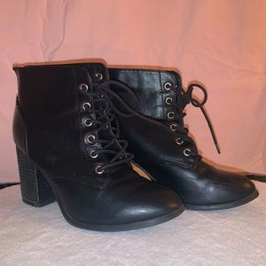 Black heeled booties